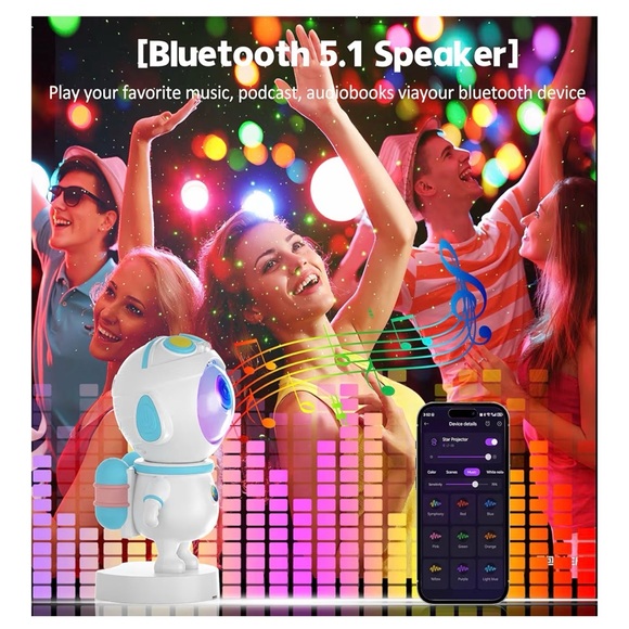 Astronaut Galaxy Star Projector Night Light with Remote NEW - Picture 5 of 8